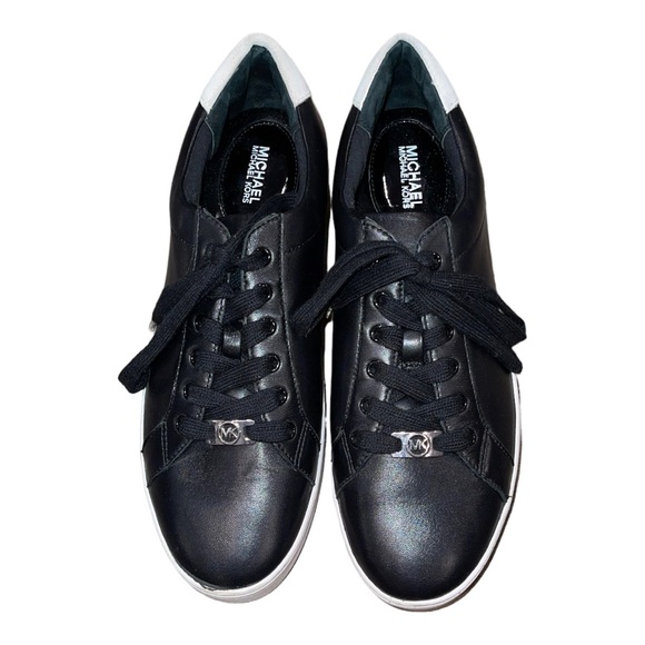 MICHAEL Michael Kors Poppy Black Leather Sneaker with Silver Accents Size 10M - Picture 5 of 8